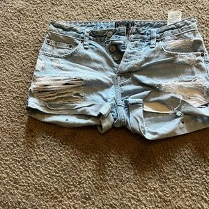 Blue Jean Abercrombie ripped shorts